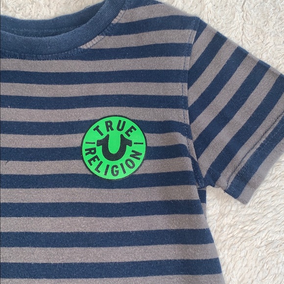 True Religion Navy Blue Striped T-shirt Boys 5 - Picture 2 of 7